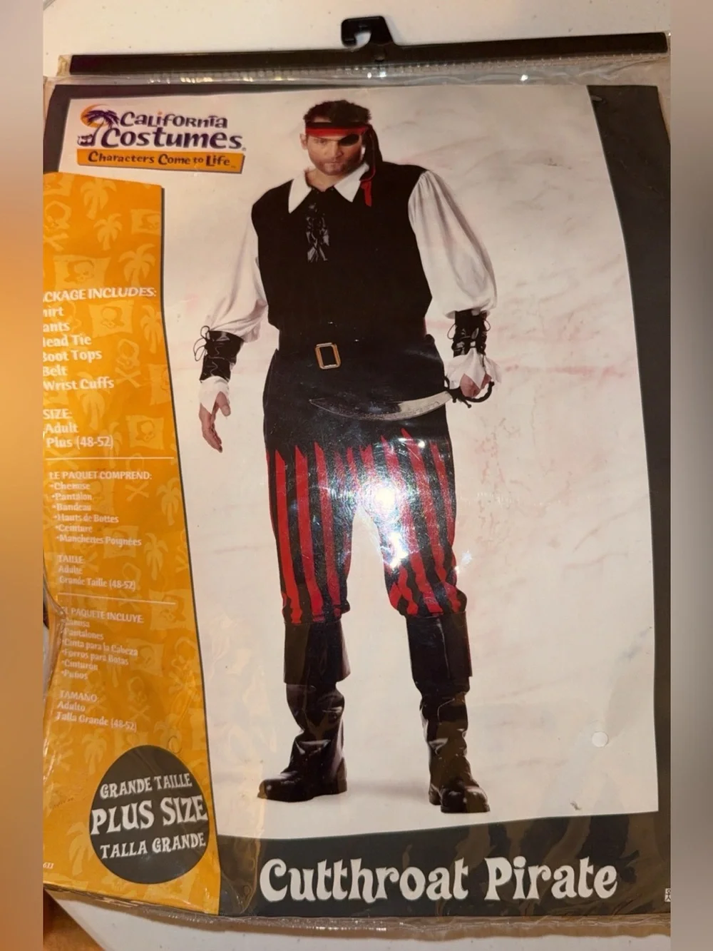 California Costumes Pirate Outfit - Black & Red Striped Pants Adult XXL